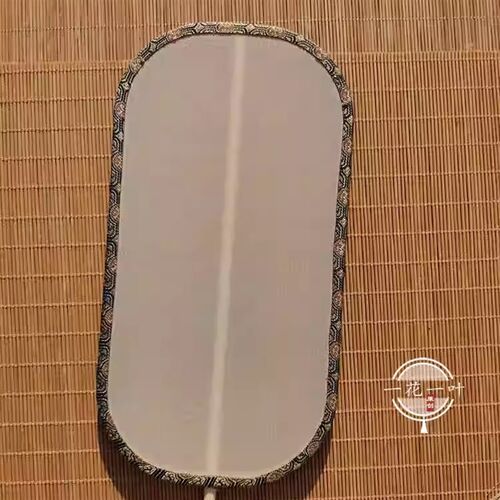 国画空白团扇熟绢冬瓜扇手绘扇子异形绘画工笔画团扇宫廷
