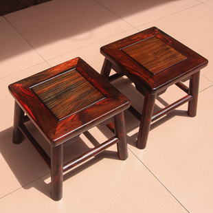 老挝大红酸枝四方凳实木小儿童小板凳换鞋凳沙发凳家用矮凳