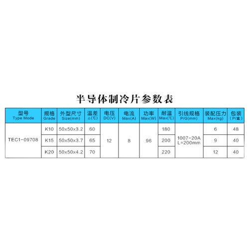 半导体制冷片效率电子制冷器件低压*