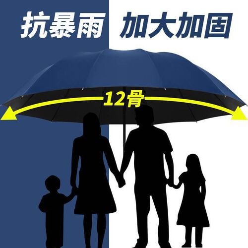 十二骨超大雨伞加厚加粗抗风大雨伞晴雨两用结实耐用