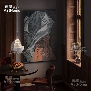 现代中古风客厅沙发背景墙抽象装饰画酒店玄关走廊壁画卧室挂画