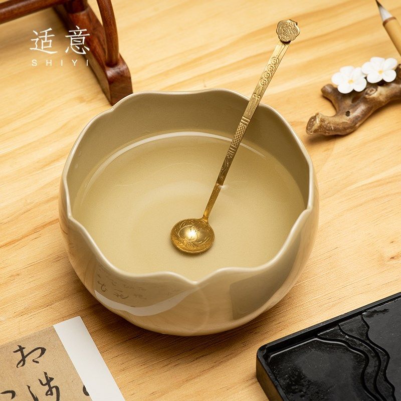 适意映蓬笔洗缸洗毛笔陶瓷水盂墨池洗笔书法绘画用品茶洗茶具桌面,文具电教/文化用品/商务用品,笔洗,淘宝优惠券,粉丝福利购,淘宝优惠卷