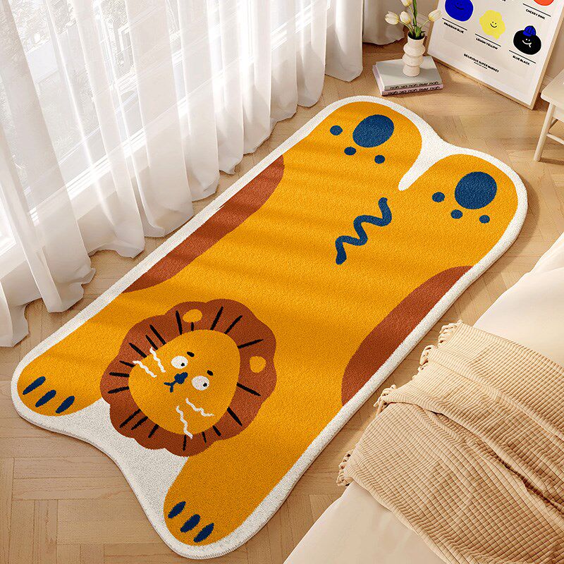 床边地毯儿童房间卡通仿羊绒地毯客厅机洗异形长条仿羊绒沙发毯