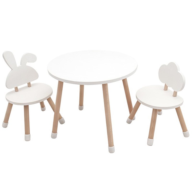 in宝宝圆桌阅读木质书桌画画小圆幼儿园桌椅儿童圆形小桌子