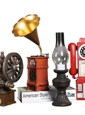 复古小摆件餐厅酒吧店铺软装饰品工艺品缝纫机咖啡馆创意酒柜摆设