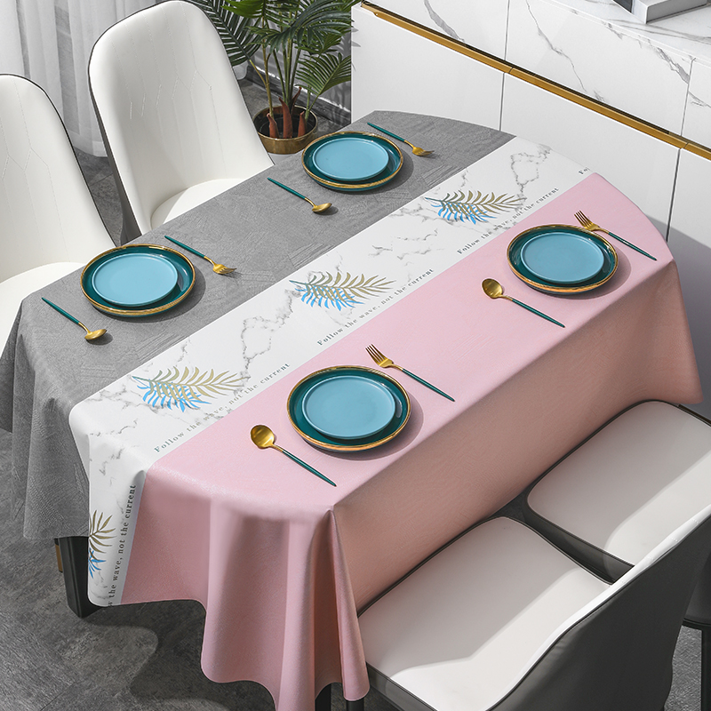 椭圆形桌布防水防油防烫免洗pc餐桌布茶几台布长方形in桌垫盖布