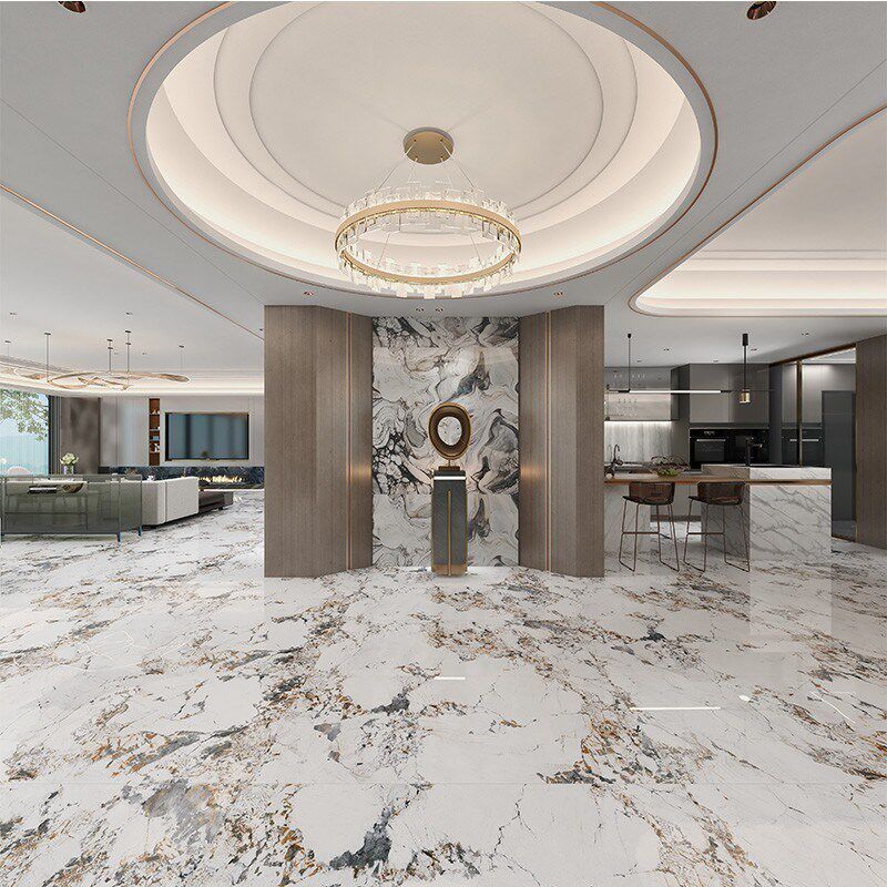 蓝色深色奢石瓷砖750x1500大理石客厅别墅地板砖背景墙砖磁砖山东