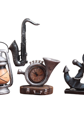 创意复古做旧欧式老式收音客厅 咖啡厅酒柜装饰品摆设