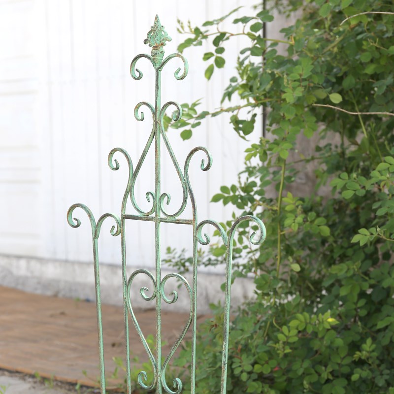 岛拉铁栅栏花爬架k护栏围栏小篱笆铁艺做旧地插花园围栏栏杆爬藤