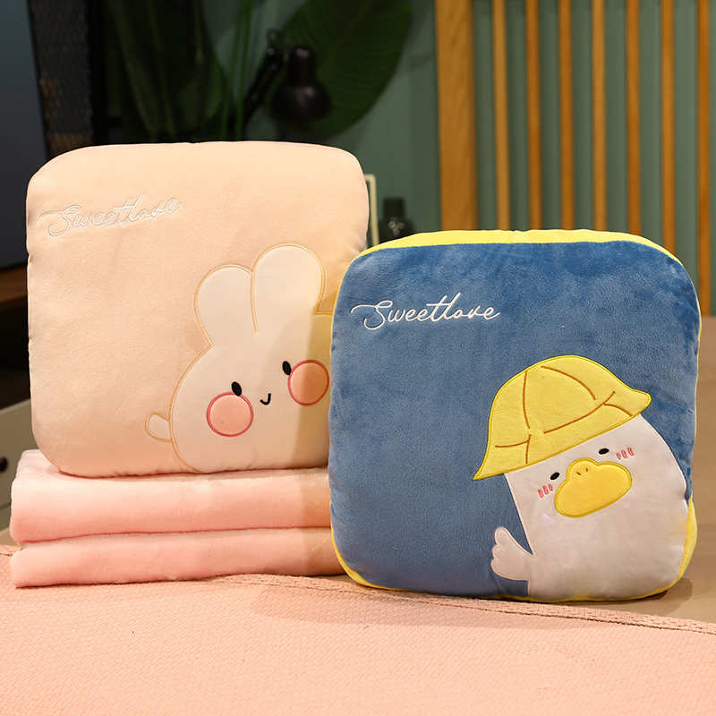 冬抱枕被子两用办公室午睡毯子二C合一车用小枕头沙发靠枕靠垫汽