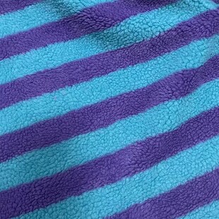 羊羔毛提彩色条纹颗粒绒印绒布料沙发抱枕坐垫靠枕面料