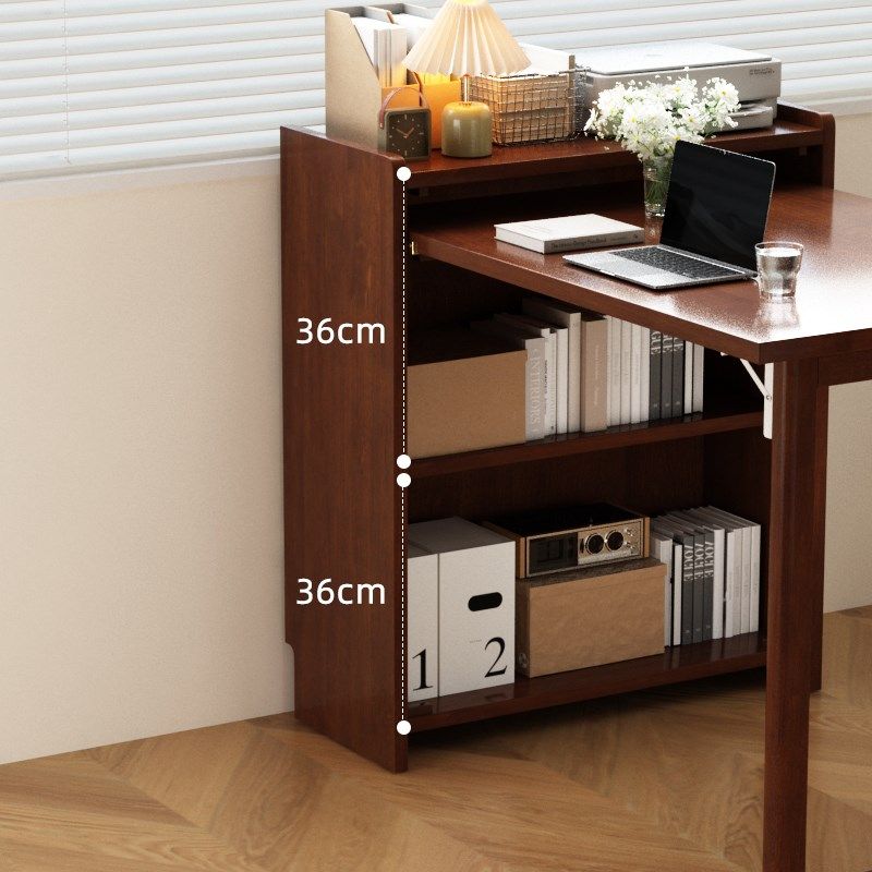 实木折叠书桌书柜一体小户型家用电脑桌学生儿童学习桌书房转角桌,住宅家具,书桌,淘宝优惠券,粉丝福利购,淘宝优惠卷