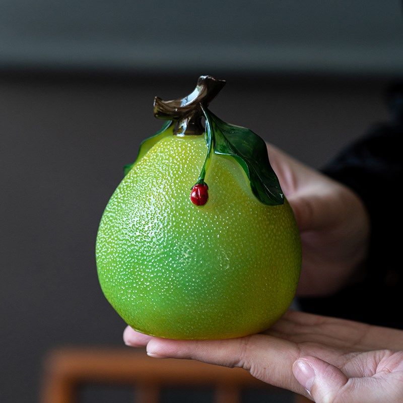 创意高温变色柚子茶宠精品茶道茶室茶空间桌面茶台茶桌装饰品,家居饰品,装饰摆件,淘宝优惠券,粉丝福利购,淘宝优惠卷