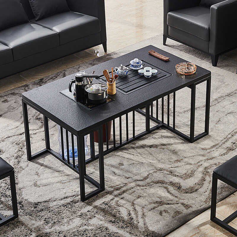 功夫茶桌茶几桌小茶台一体式客厅泡茶台办公室小型火烧石茶几