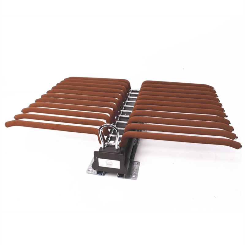 衣柜裤架配件顶装单排双排裤架防滑推拉西裤架多功能伸缩缓冲阻尼