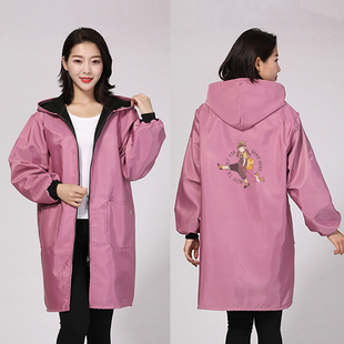 冬季家用长袖罩衣大人加绒加厚外围裙女时尚防水工作服定制LOO