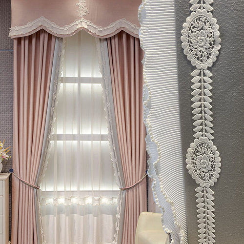 窗帘花边蕾丝白色珍珠侧边窗纱飘窗装饰宽边拼接绣花边立边辅料
