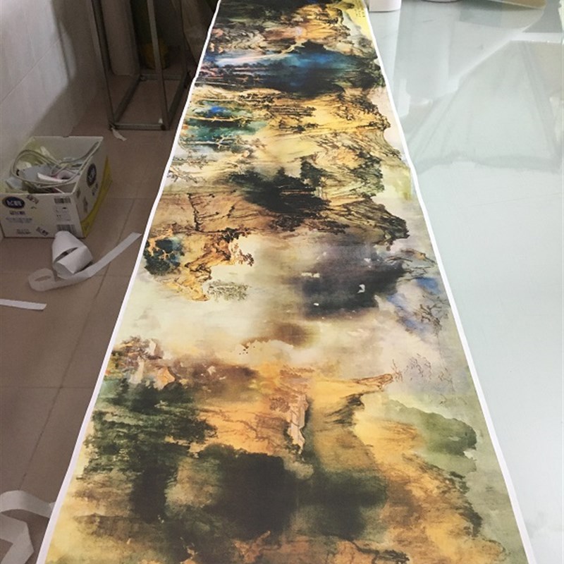 张大千 庐山图 中式书画国画真迹微喷复制酒店中堂高清微喷装饰画