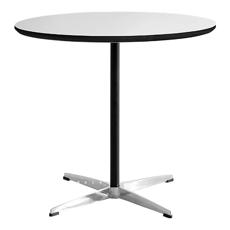 伊姆斯中古风餐桌韩国博小户型圆形纯色办公桌咖啡休闲餐饮桌子