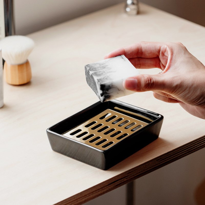 JOJO L. PD.Wne.陶瓷肥皂碟带沥水网皂托肥皂盒香皂架丨万瑟