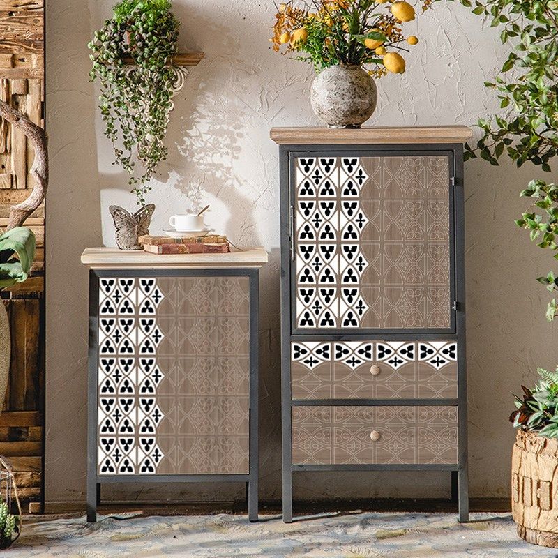 欧式复古旧家具木纹床头柜柜子改色翻新保护膜创意自粘墙纸,家居饰品,家具贴,淘宝优惠券,粉丝福利购,淘宝优惠卷