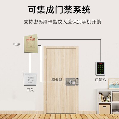 华睿刷卡锁出租屋小区楼宇单元门电控锁防盗门禁一体锁