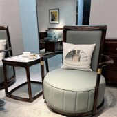 新单沙发椅全实木院洽谈桌椅三件阳台乌金木休闲椅