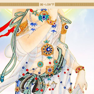 九天玄女娘娘神像画 神话物画像 绢布卷轴挂画装饰画水陆画