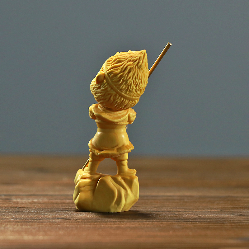 黄杨木雕战无不胜孙悟空汽车摆件齐天大圣美猴王实木装饰品手把件