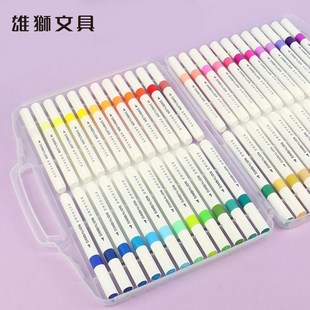 雄狮丙烯马克笔小学生美术画画不透色可叠色2/24/36/48比心西炳漆