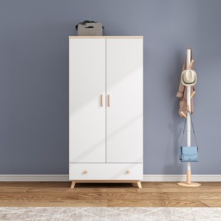 全实木现代三门卧室纯木松木儿童大衣橱