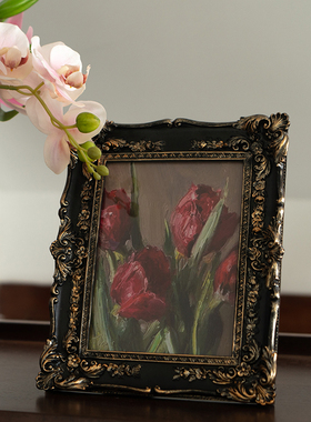 复古欧式intge浮雕黑色树脂相框画框家居墙面装饰雕花壁挂