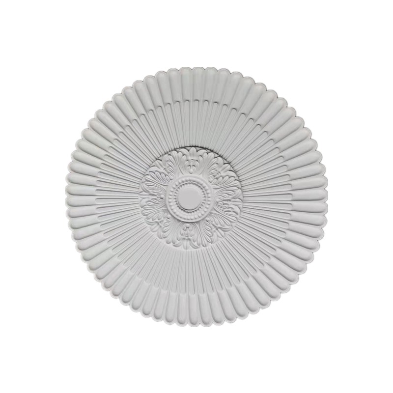 Pu灯盘圆形吊顶欧式仿石膏灯座天花板装饰线法式穹顶棚顶装饰圆盘
