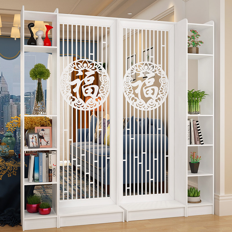 现代中式家具时尚屏风隔断客厅卧室镂空花座屏玄关隔断柜