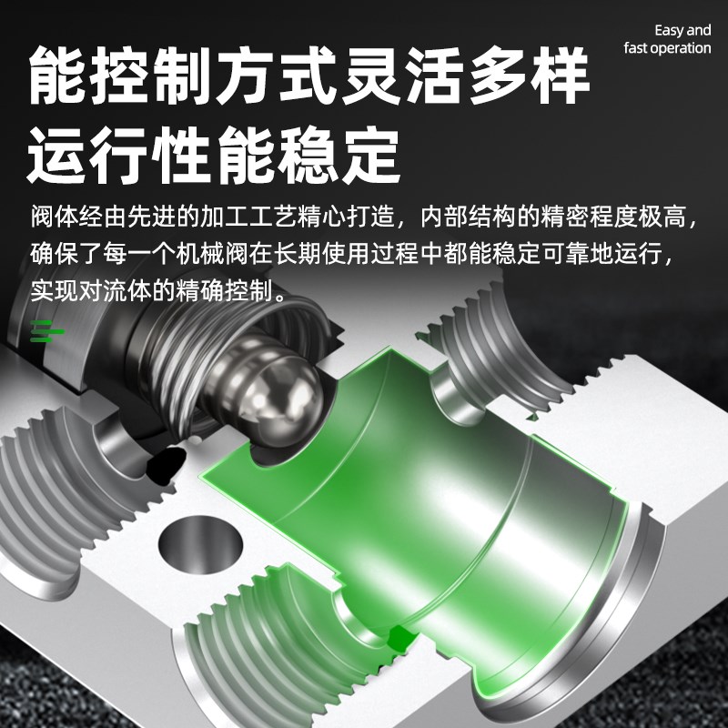 二位五通机械气缸气动行程按钮换向开关手动气M5B110-0