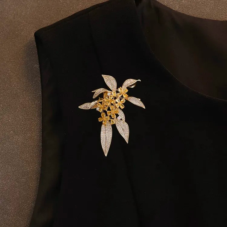 「金枝玉桂」桂花胸针新中式国风金色胸花别针国潮精致轻奢配饰