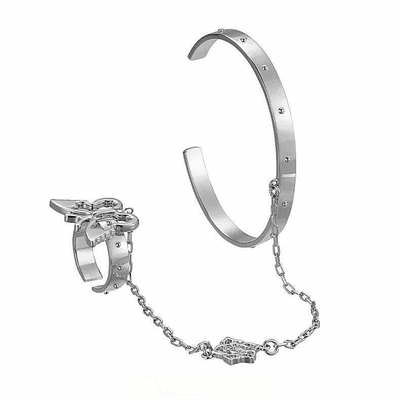 王橹杰同款蝴蝶戒指链条手镯小众设计气质高级感手饰配饰2025新款