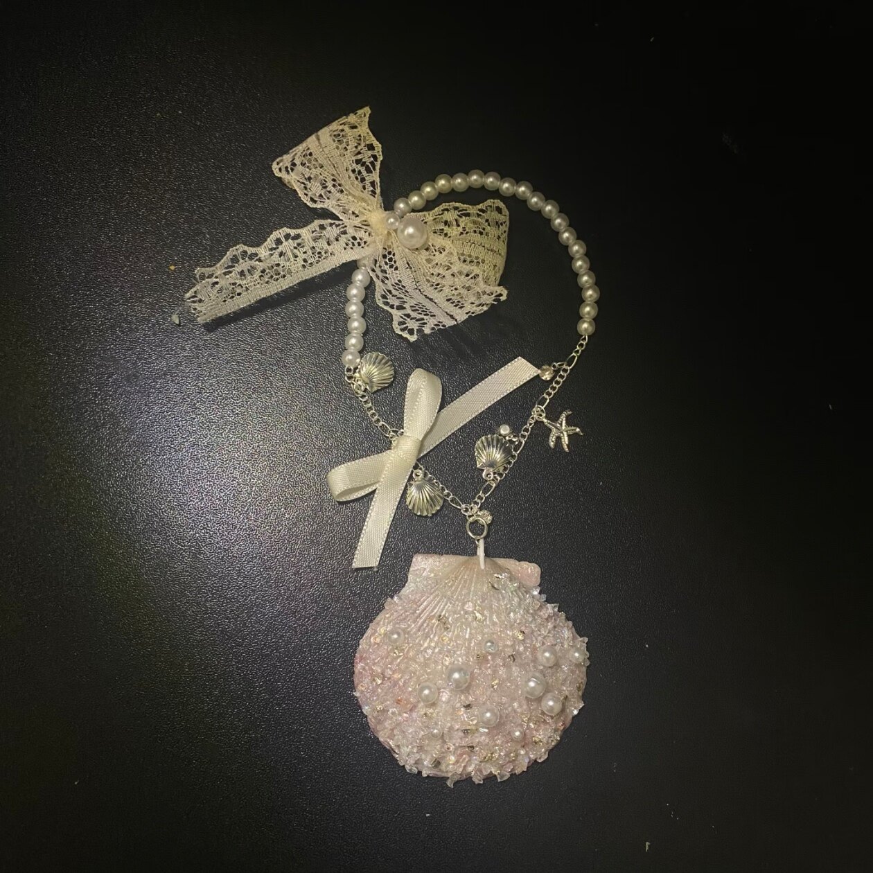 人鱼贝壳挂件高颜值珍珠海洋系列晕染包包挂件少女心设计感挂扣
