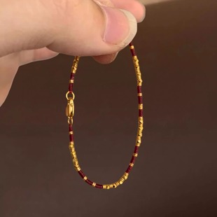 吉祥如意新中式小盘缠红色编织手绳复古简约显白日常百搭手饰手链