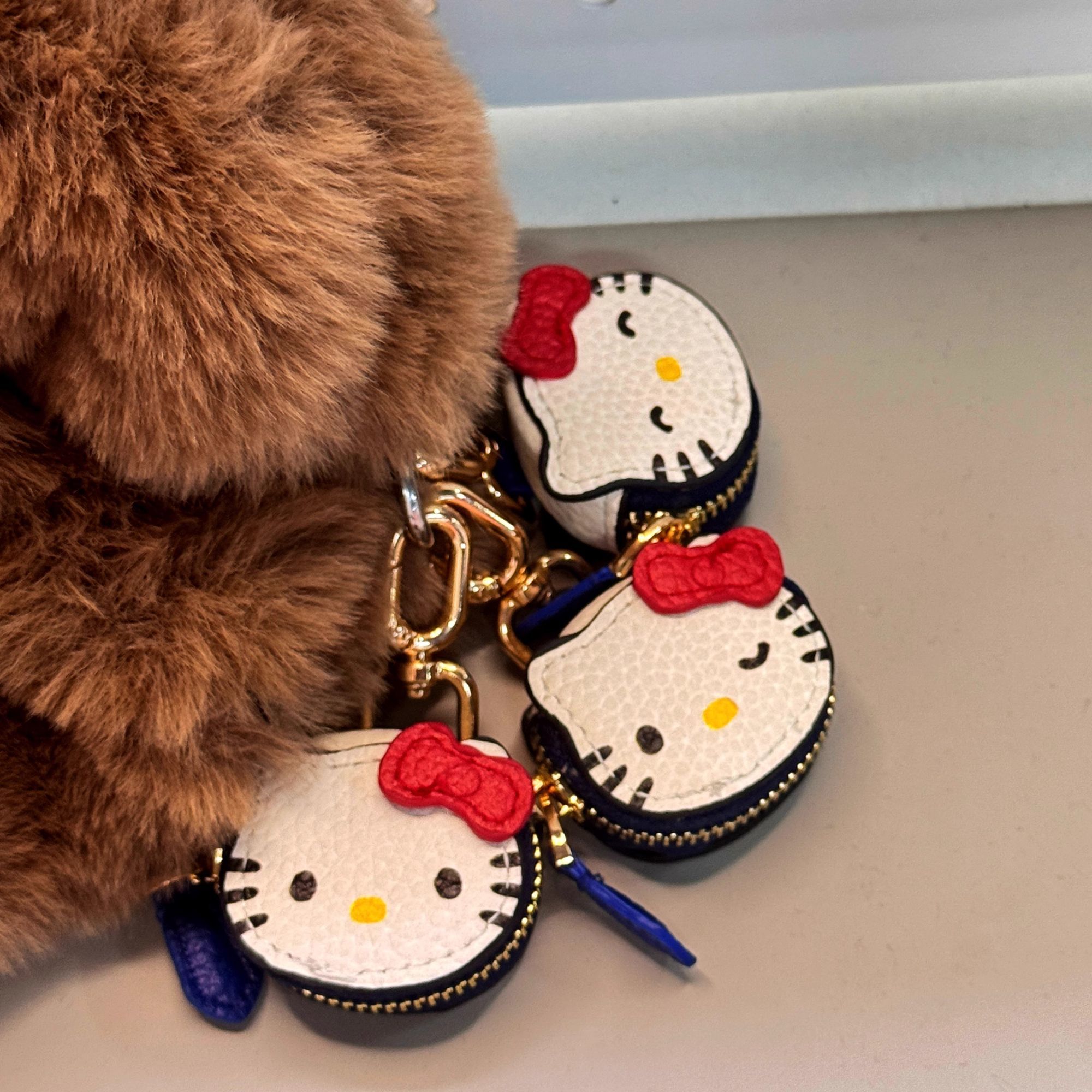 甜美猫咪皮质可爱创意背包包书包挂件小众钥匙扣少女心挂饰送礼物