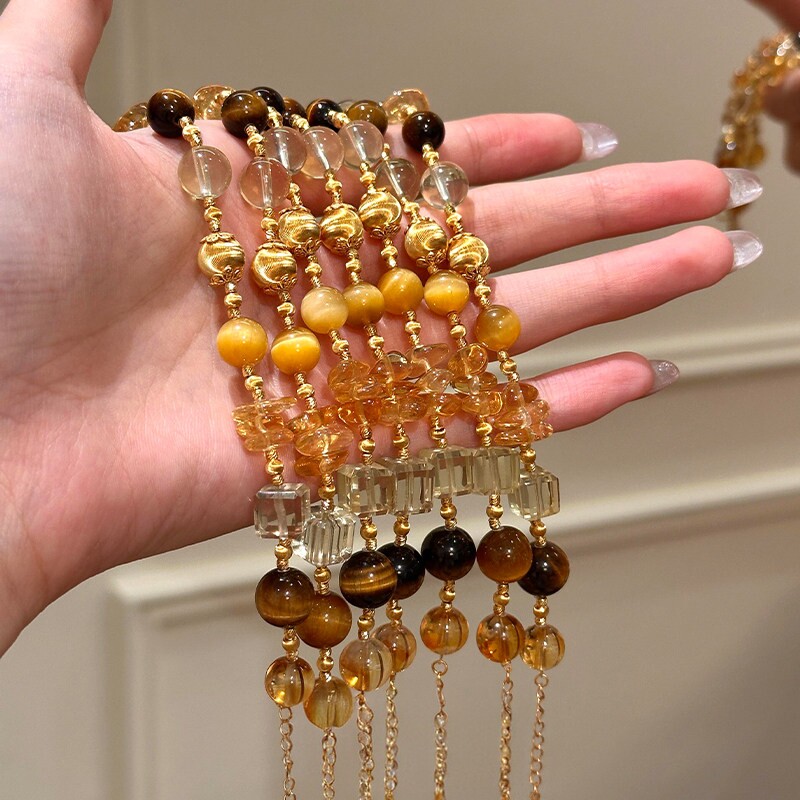 金虎纳瑞新中式黄水晶手链百搭
