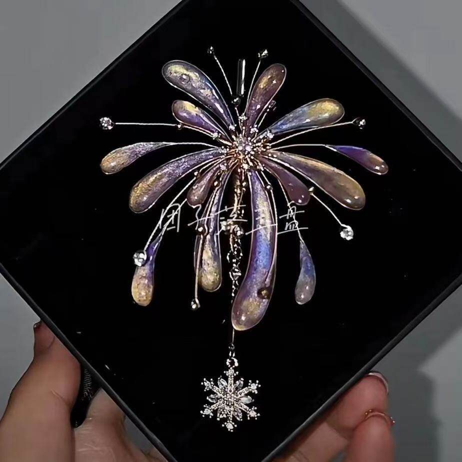 【烟火星辰】渐变烟花彩色花朵闪钻独特胸针ins小众设计轻奢饰品