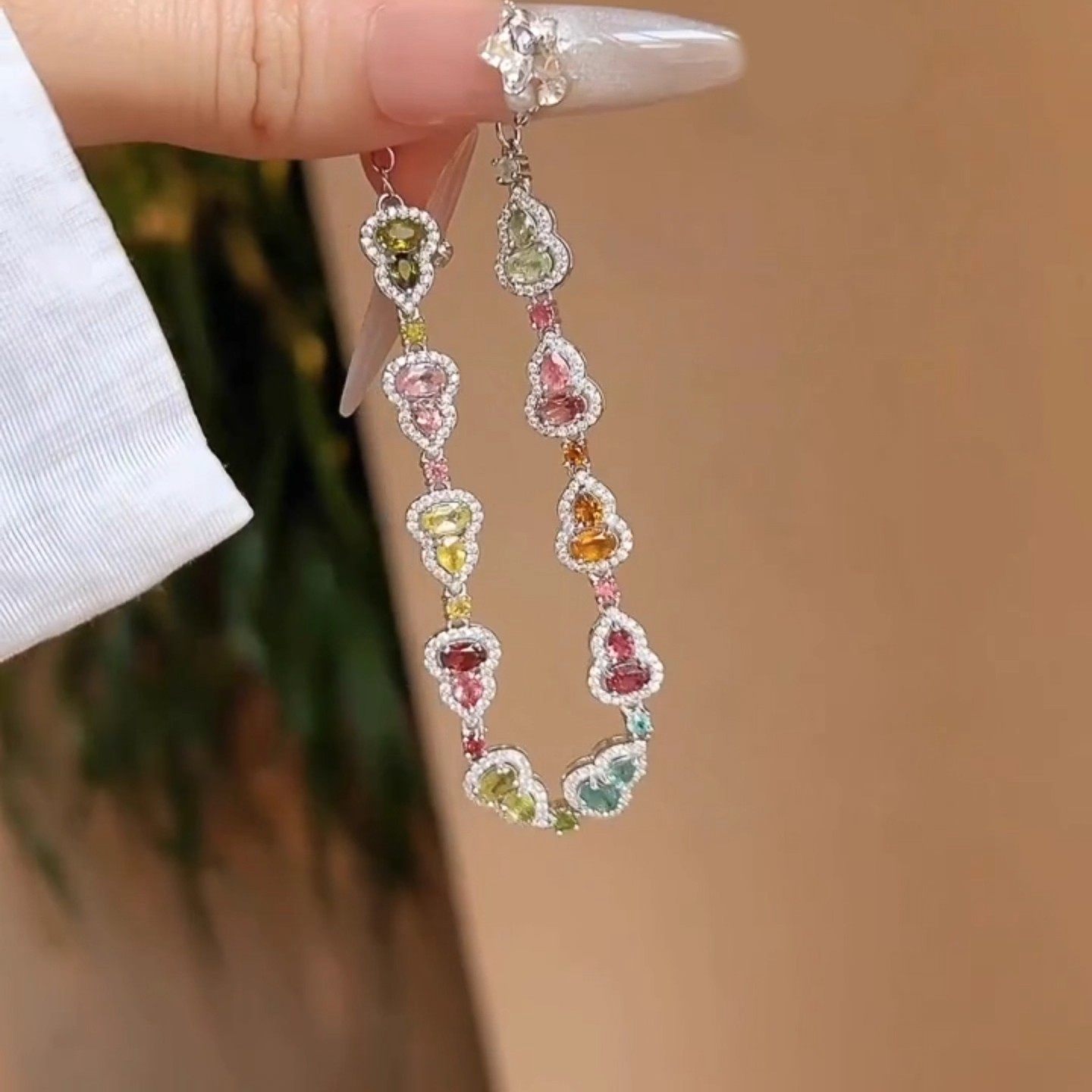 彩色满钻葫芦手链独特小众设计精致高级感轻奢贵气大方手饰女气质