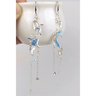 《恋与深空》祁煜双鱼耳环动漫周边二次元原创手工长款流苏耳坠