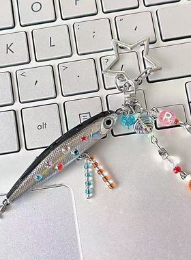 2025新款钓鱼佬路亚鱼饵挂件好运筹码高颜值创意钥匙包挂饰送礼物