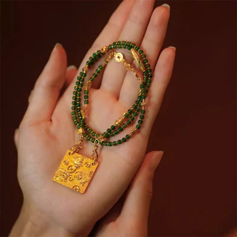 黄金色爆闪太阳花罗盘吊坠项链女小众精致贵气千金感锁骨链配饰