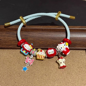 可爱童趣kt猫咪滴釉手链女夏日多巴胺卡通苹果手串甜美设计手饰品