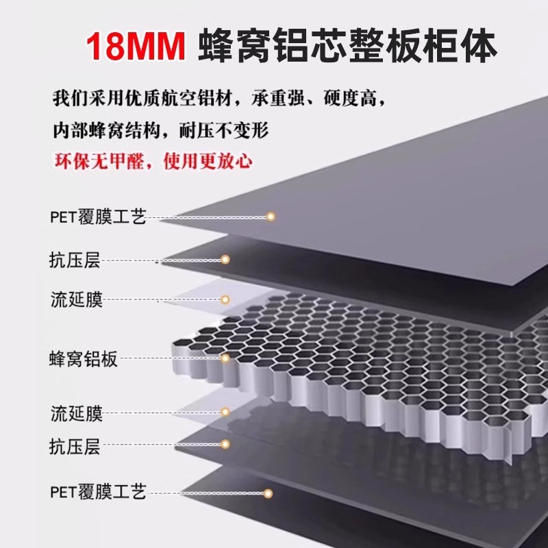 蜂窝铝餐边柜靠墙一体储物柜现代简约客厅酒柜家用收纳高柜茶水柜