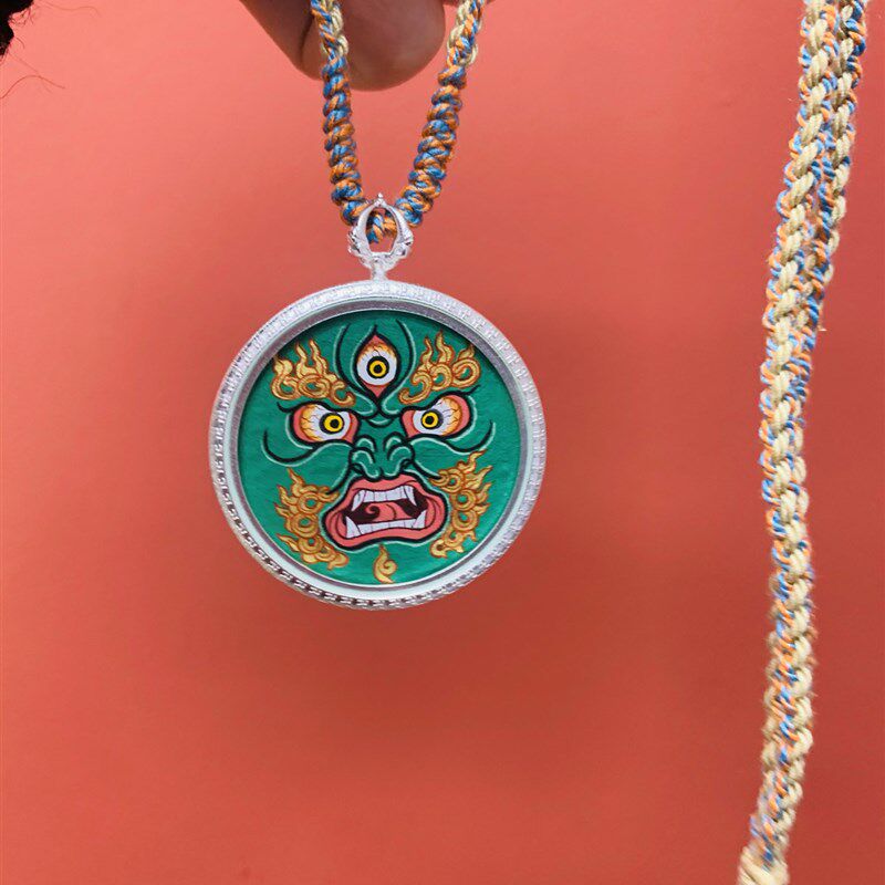 马头明王唐卡粗矿砂天然矿物颜料纯手绘青海热贡艺术5也有圆形