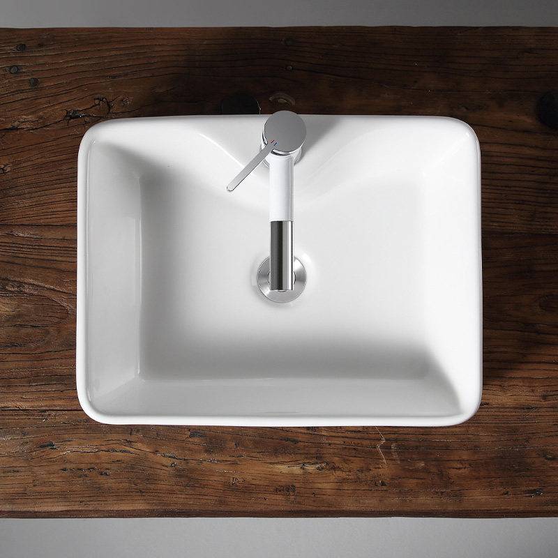 台上盆方形小尺寸阳台台上洗手盆陶瓷洗脸池盘单面盆艺术台盆家用
